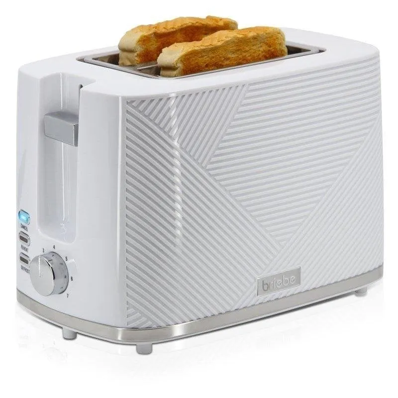 Tostapane Briebe TA1169WHT 2 fessure larghe 870 W 7 livelli Bianco e argento