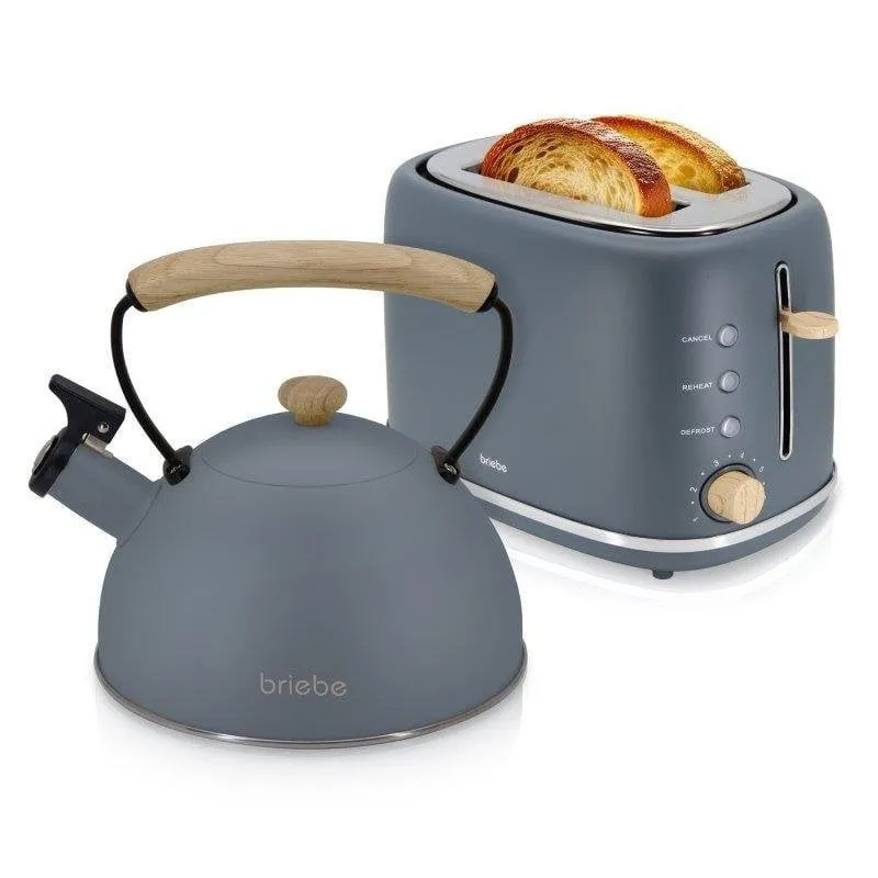 Tostapane Briebe SKT1177GRY 2 fessure larghe 870 W 6 livelli grigio opaco