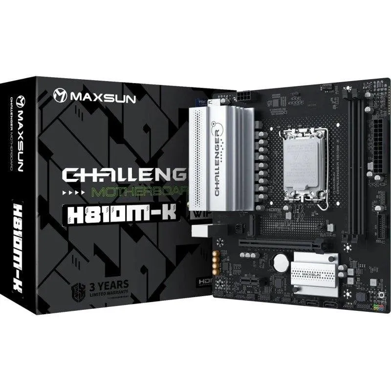 Schede Madri Maxsun MS-Challenger H810M-K WIFI H810 LGA1851 DDR5 Micro-ATX WiFi 6 PCIe 5.0
