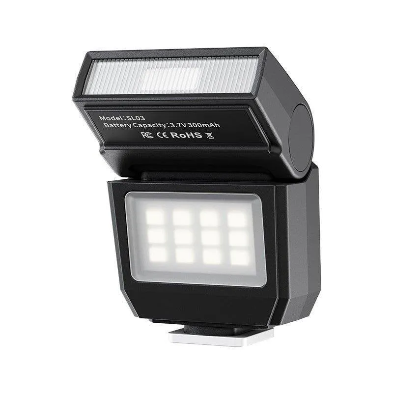 Flash Ulanzi Sl03 Mini compatto 6500K GN8 regolazione luminosità caricamento Tipo-C