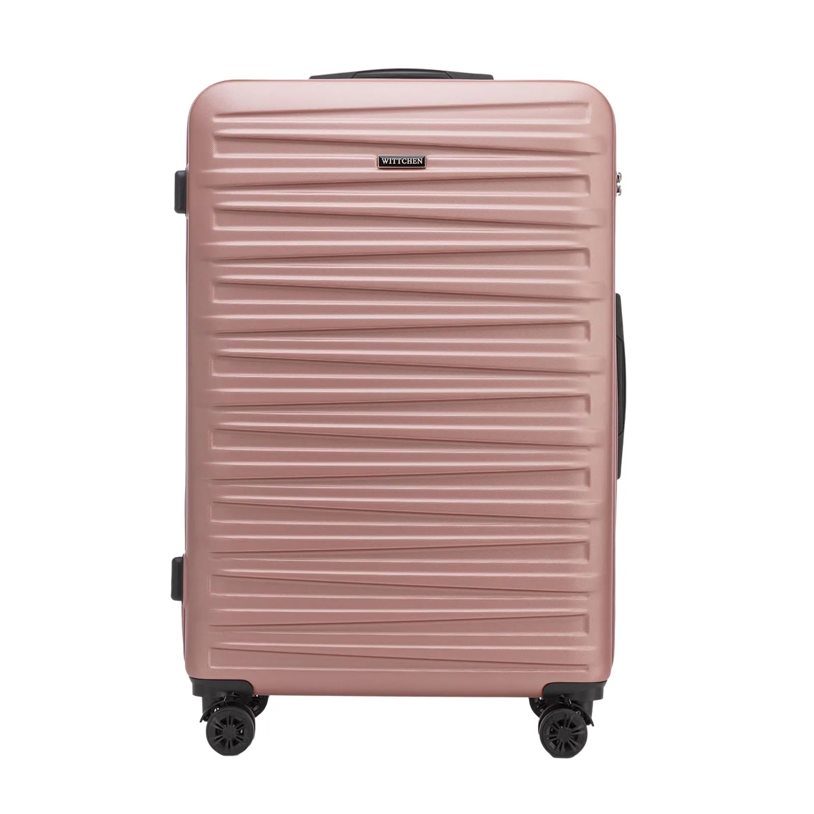WITTCHEN Skyspeed Line Valigia grande Valigia rigida ABS Valigia grande Rolling Trolley Check-In Valigia da viaggio Serratura a combinazione Manico telescopico 4 Ruote Rosa Chiaro