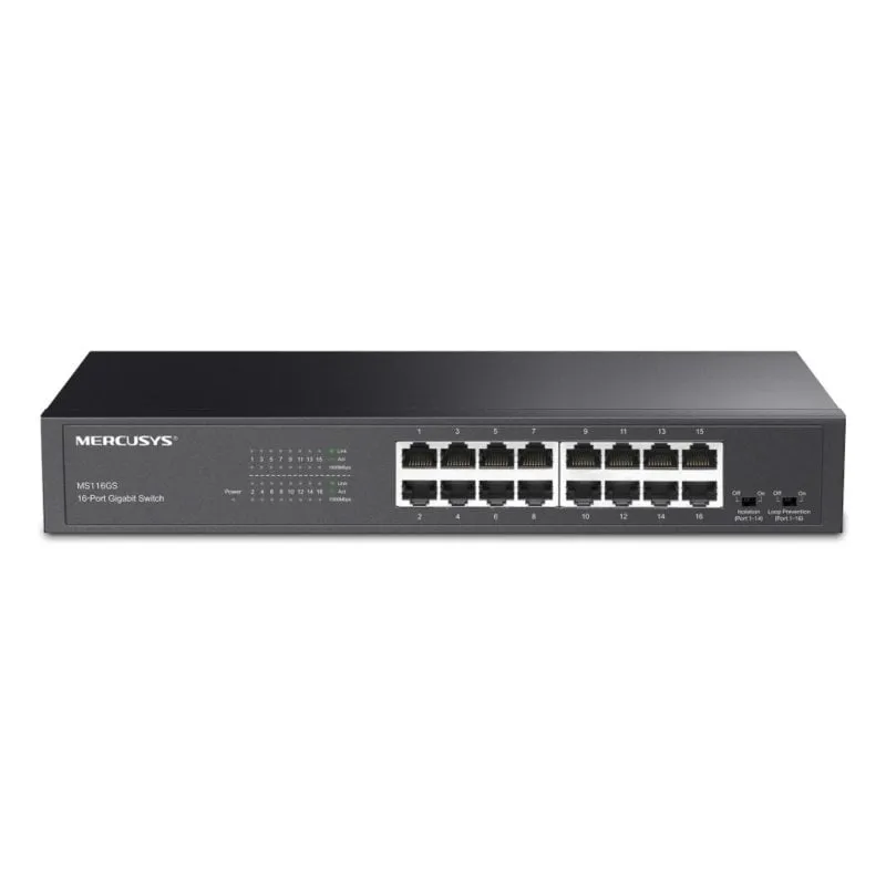Switch Mercusys MS116GS 16 porte Gigabit Ethernet montaggio rack