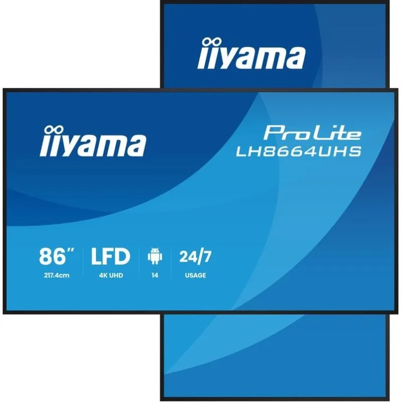 Monitor iiyama LH8664UHS-B3AG 86" UltraHD 4K 60Hz IPS WiFi Android Response 8 ms