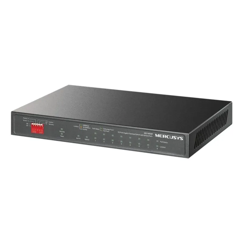 Switch Mercusys MS110GMP 10 porte Gigabit PoE Full Duplex Montaggio a parete