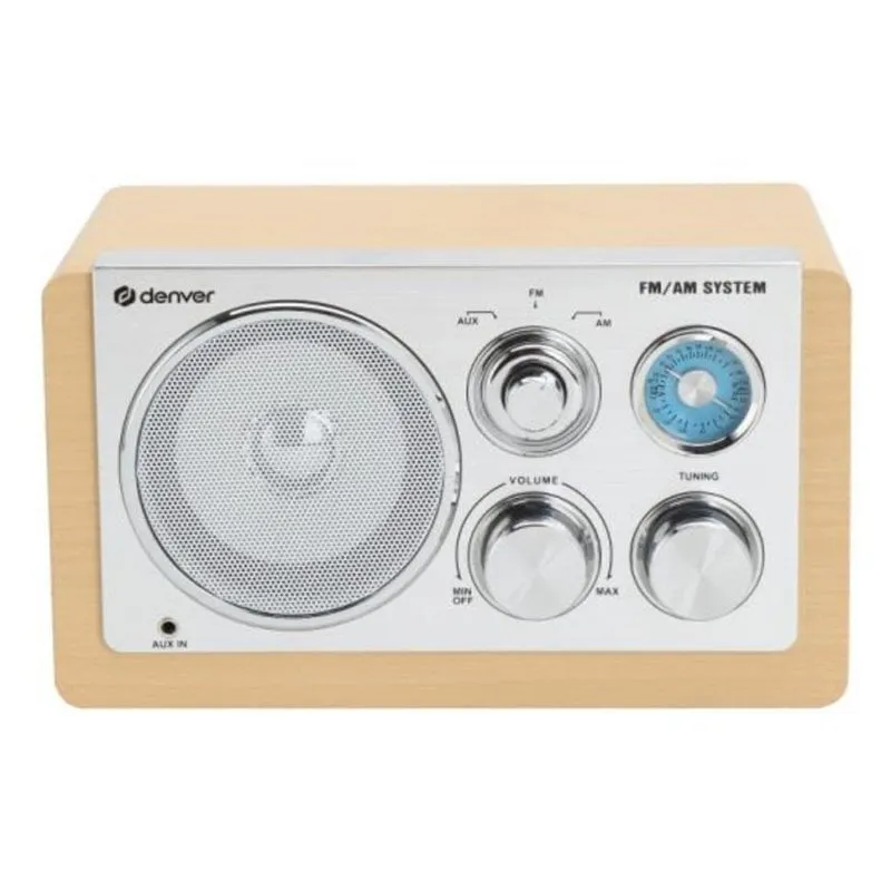 Radio Denver TR-63LW AM FM analogica bamboo argento altoparlante integrato