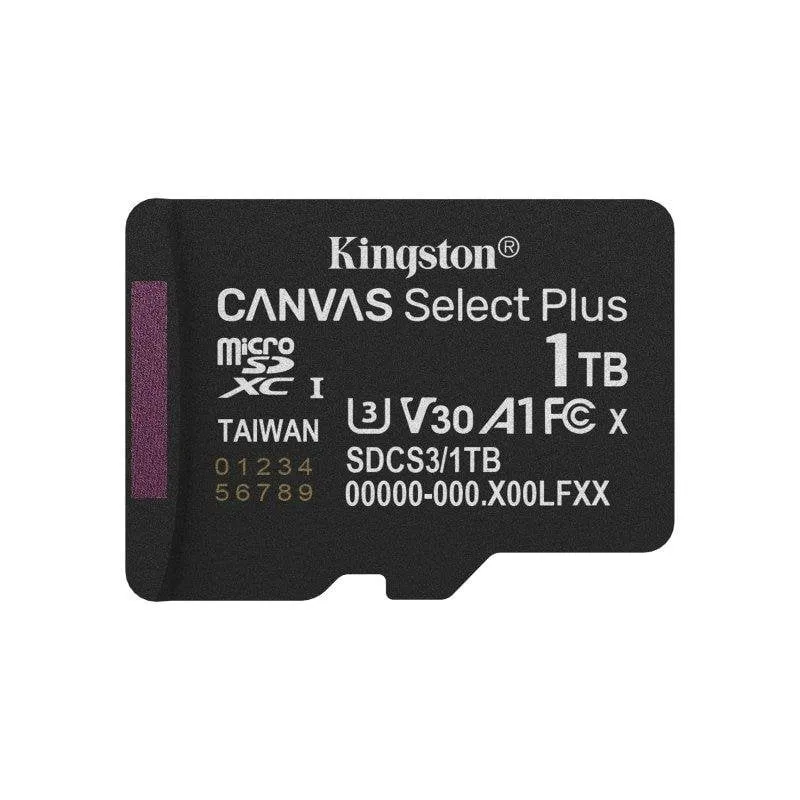 Scheda microSD Kingston SDCS3/1TB Canvas Select Plus 1TB UHS-I U3 V30 150MB/s