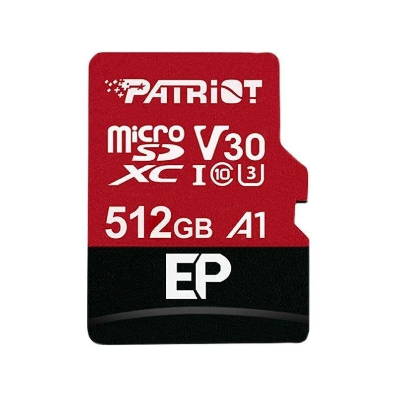 Scheda MicroSDXC Patriot EP V30 A1 512GB 90MB/s U3 V30 SD Adapter