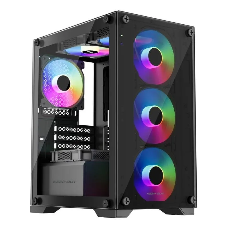 Case PC Keep Out XC-201 GLASS Micro ATX ITX ARGB Vetro Temperato Nero