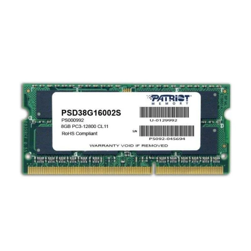 Memoria RAM Patriot 8GB PC3-12800 1x8GB DDR3 1600MHz CL11 SO-DIMM 204 pin