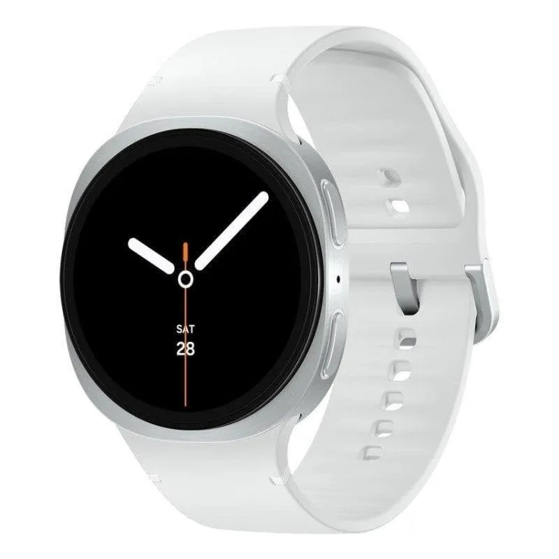 Samsung Galaxy Watch8 Bluetooth GPS NFC 44mm Super AMOLED Argento Cinturino Bianco M/L Resistente Acqua 5ATM+IP68