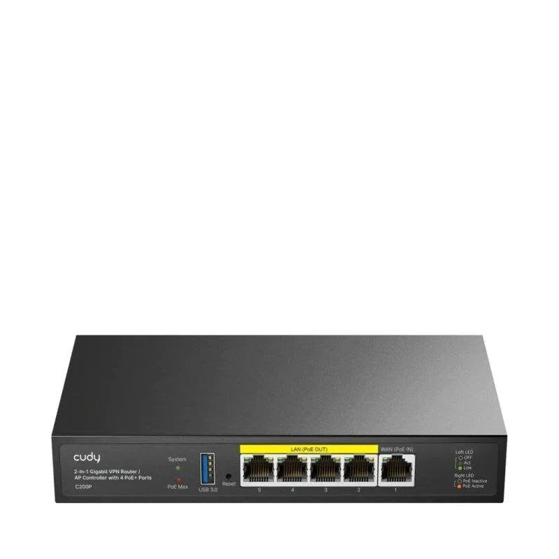 Router Cudy C200p Gigabit Ethernet 1000 Mbps Metallo USB 3.0 Firewall