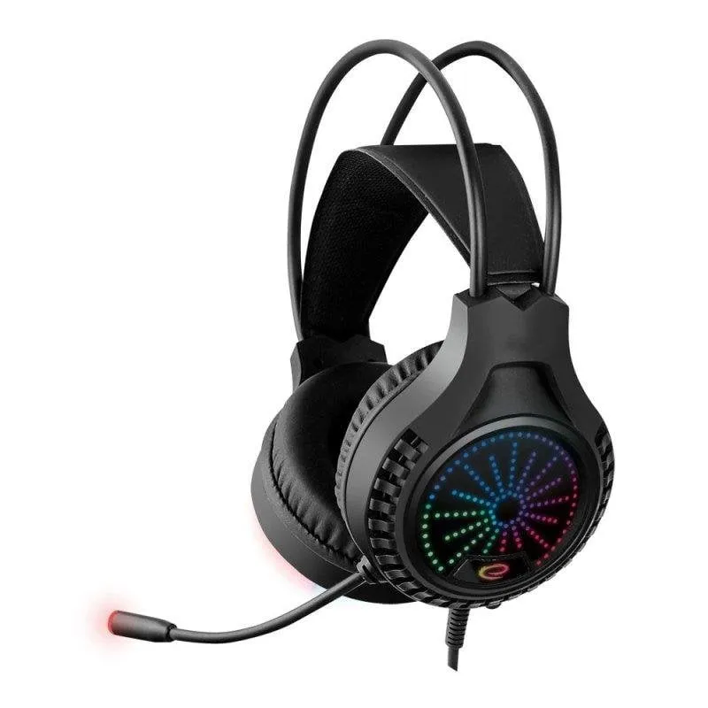 Auricolari Esperanza Egh5000 con cavo USB 2.0 Gaming con microfono Boom LED RGB Nero