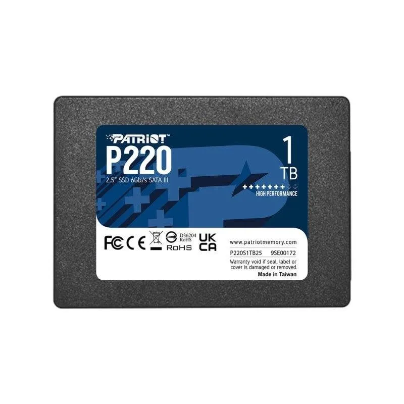 Disco Duro Patriot P220 1TB SSD 2.5" SATA III 550MB/s PC Portatile