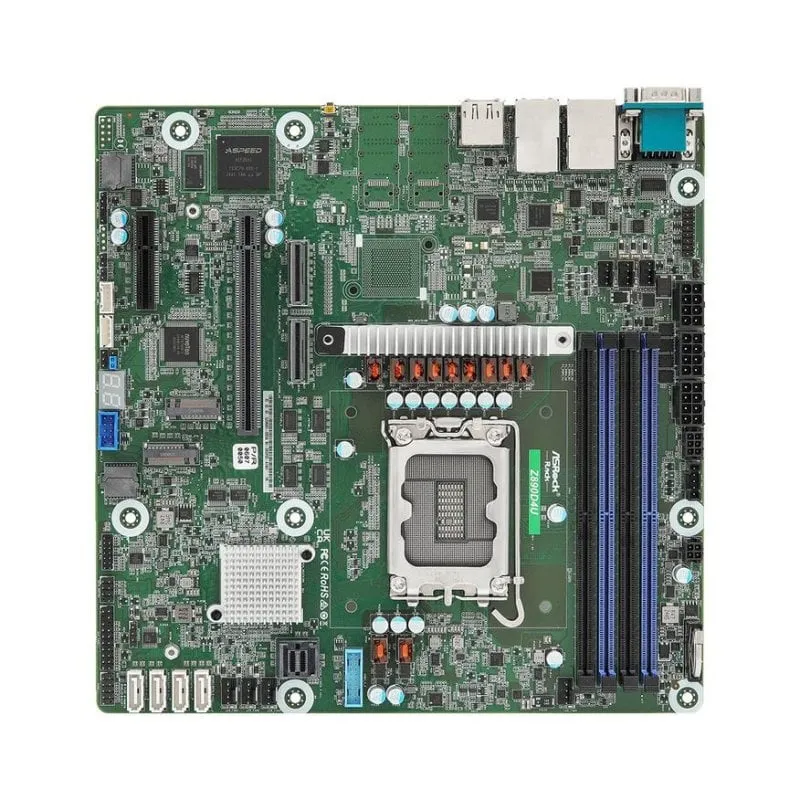 Schede Madri Asrock Z890D4U Intel Z890 LGA1851 DDR5 Micro ATX Server No WiFi AST2600 RAID VGA HDMI Dual LAN ECC