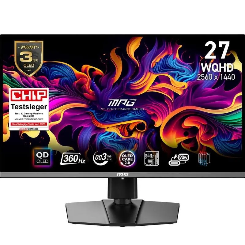 Monitor MSI MPG 271QRXDE 26.5" Wide Quad HD 360Hz QD-OLED 1ms Flat