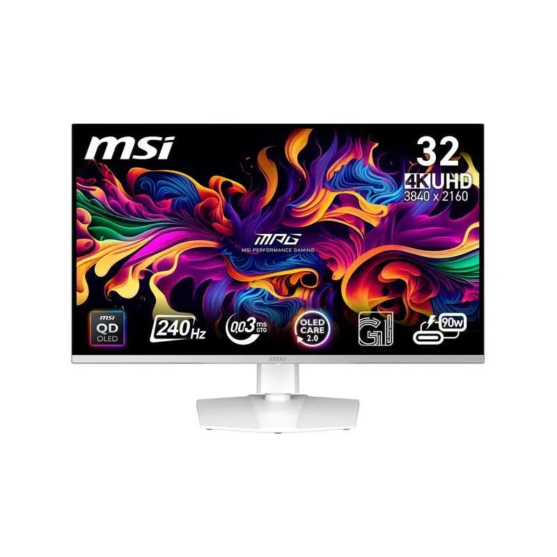 Monitor MSI MPG 321URXWDE 31.5" UltraHD 4K 240Hz QD-OLED 0.03ms Bianco