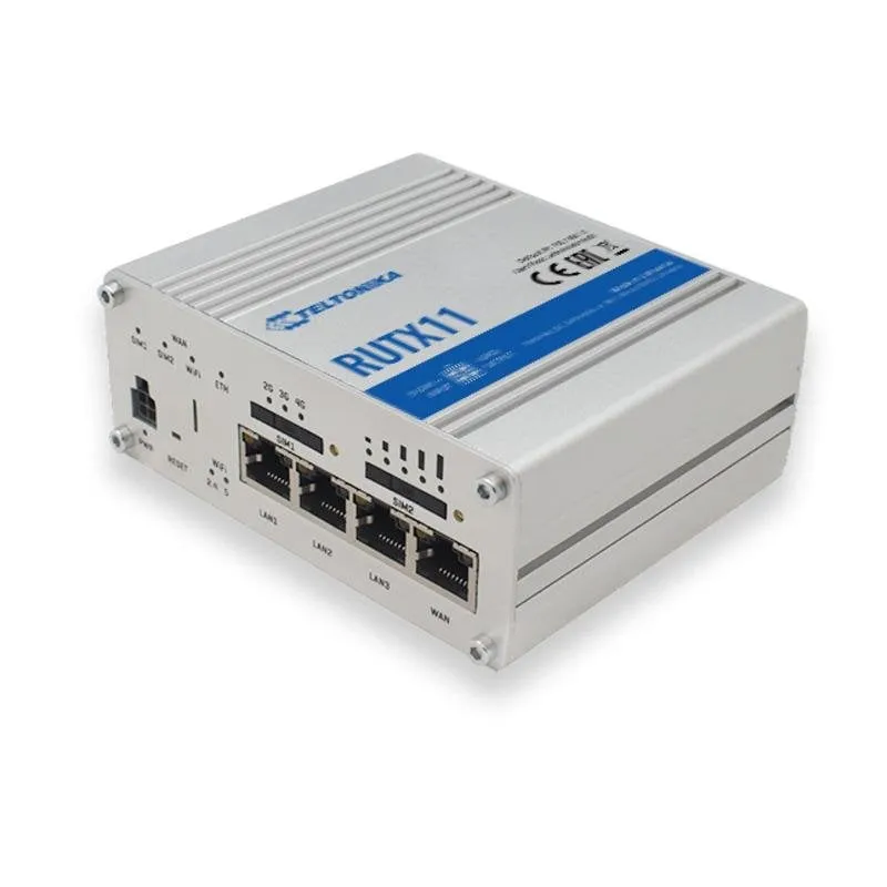Router Teltonika RUTX11 4G LTE WiFi 5 867Mbps Dual Band Gigabit Ethernet SIM USB