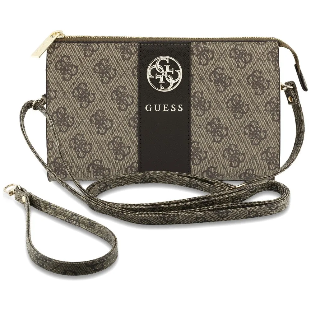 Borsa universale per telefono, Guess, 4G Round Classic Logo Stripe, marrone