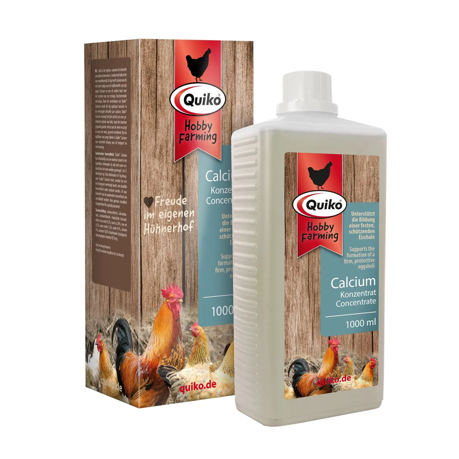 Quiko Hobby Farming Calcium Concentrate 1000ml - Per polli, quaglie e pollame - Apporto ottimale di calcio - Ideale per la fase di deposizione
