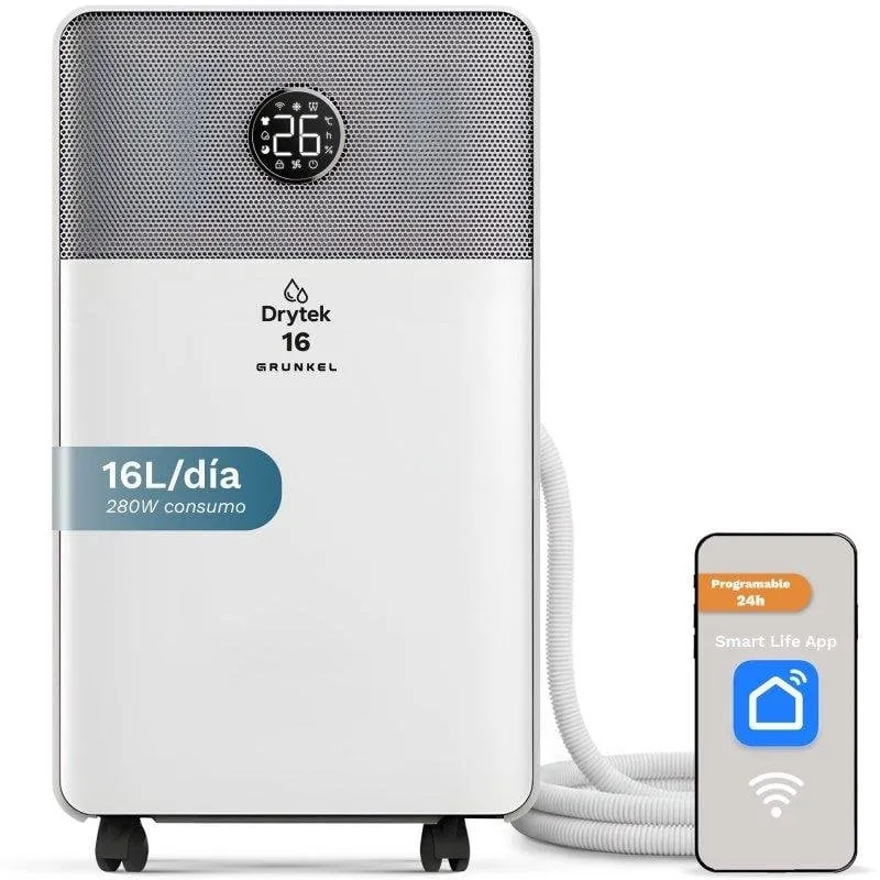 Deumidificatore Grunkel Dh-16dtd Wifi 16L Silenzioso Serbatoio 2L