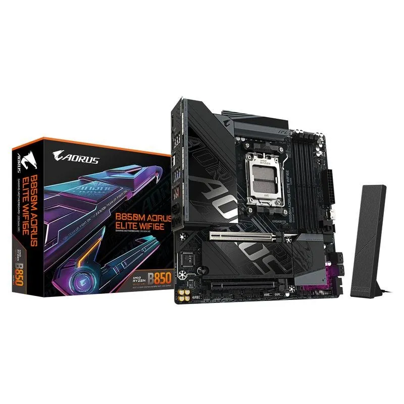 Schede Madri Gigabyte B850M AORUS ELITE AMD B850 Socket AM5 DDR5 Micro-ATX WiFi 6E 2.5GbE PCIe 5.0 RGB