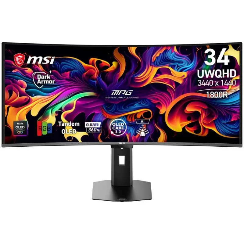 Monitor MSI MPG 341CQR QD-OLED X36 34" UWQHD 360Hz QD-OLED Curvo Adaptive-Sync 0,03ms