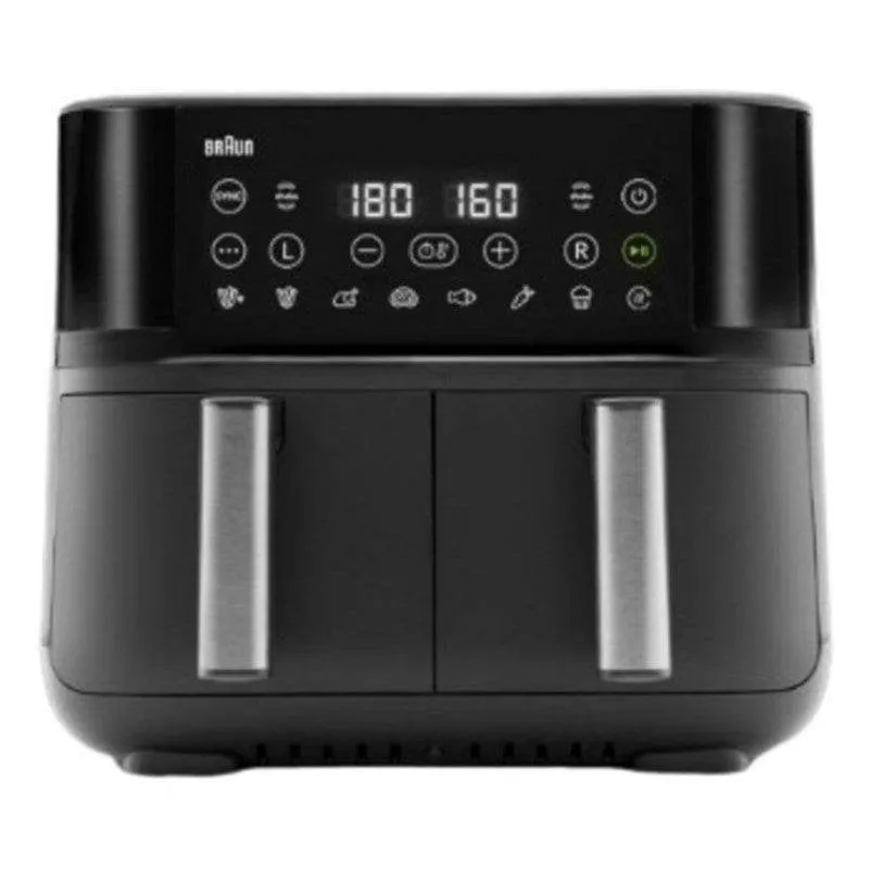 Friggitrice ad Aria Braun TD 3030I BK Doppio Cestello 8 L 2850 W Sync e Timer