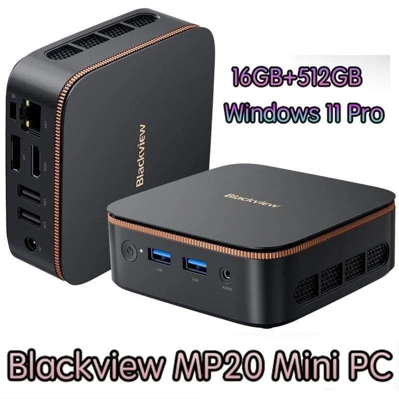 Mini PC Blackview MP20 AMD Ryzen 3 3300U 16GB 512GB SSD Vega 6 Windows 11 Pro WiFi5