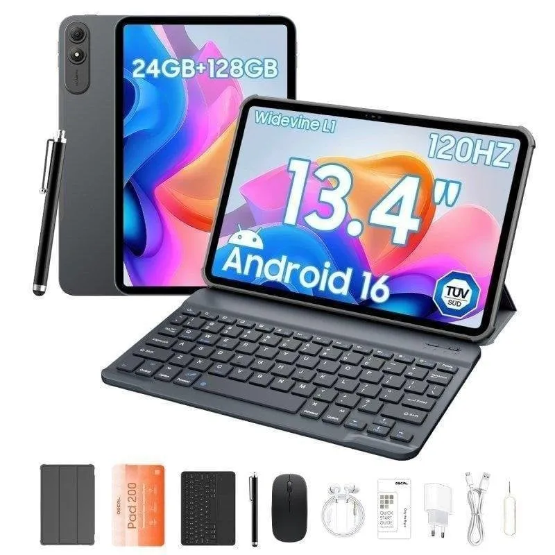 Tablet OSCAL Pad 200 4G LTE 13,4" 24GB 128GB Grigio con Tastiera
