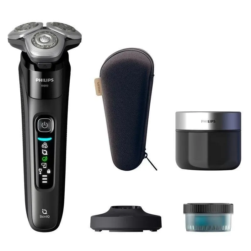 Rasoio Elettrico Viso Philips i9000 X9000/30 Senza Filo 50min Funzionamento a Umido 3 Testine Flessibili Ricarica Rapida