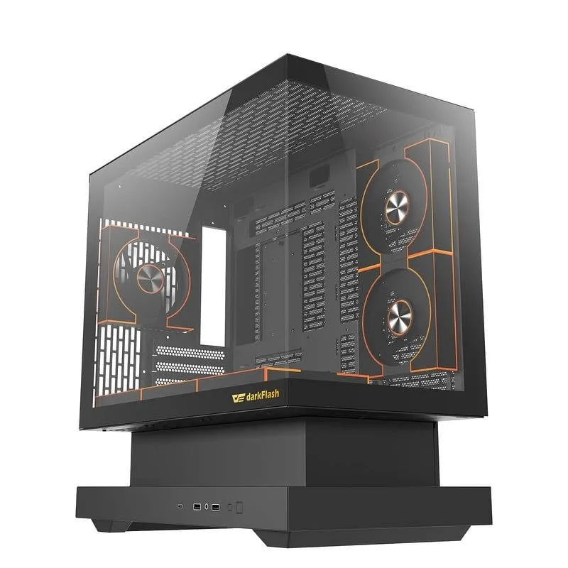 Minitorre Darkflash DF-FLOF1DM8L-BK vetro temperato ARGB 6 ventole nero