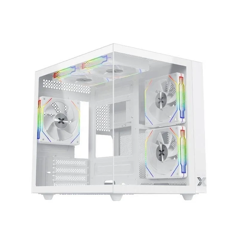 Case Xigmatek EN44427 Aqua M Lite Mini Torre Bianca Vetro Temperato ARGB