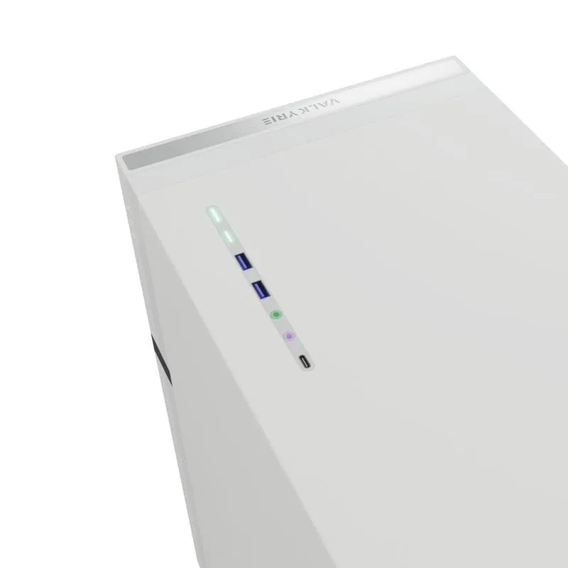 Case Valkyrie VK02 Lite White ATX Midi Tower Vetro Temperato USB-C