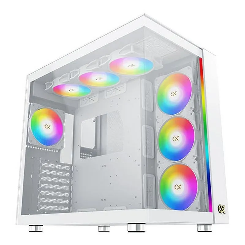 Case Xigmatek EN41914 Aqua Ultra Grande Torre Bianco Vetro Temperato ARGB