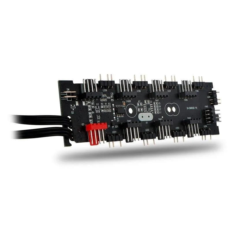 Controller ventole NOX D-HUB 9x PWM 9x ARGB SATA compatto nero