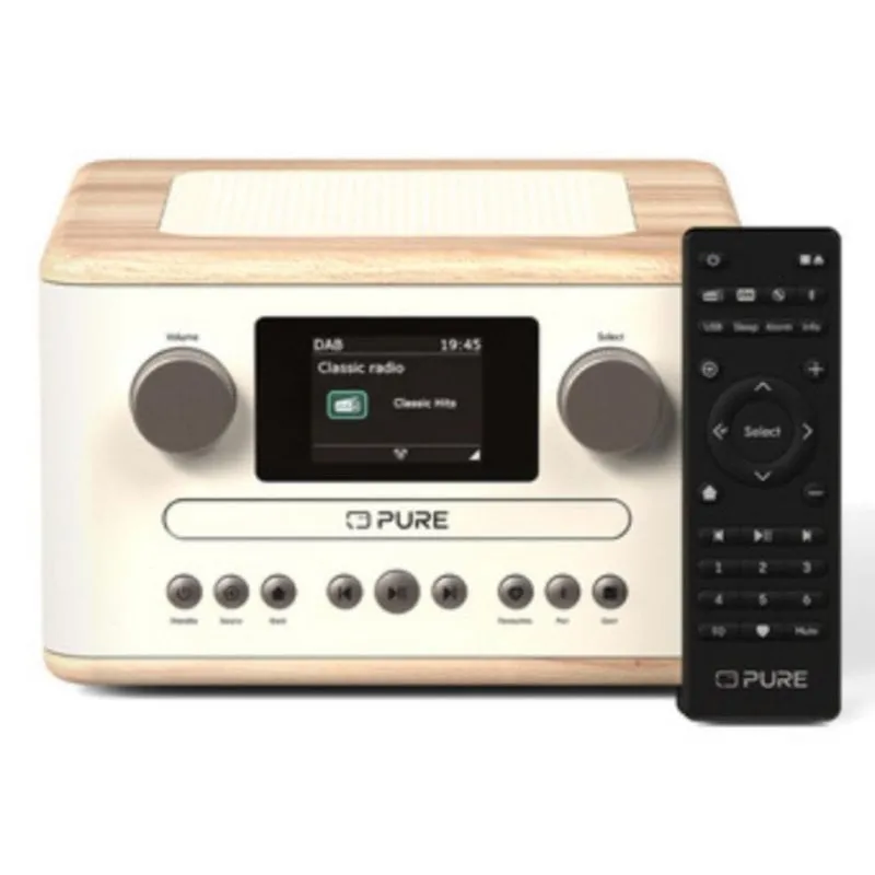 Radio PURE Classic C-D4 Bianco/Legno CD Bluetooth 15W DAB+ FM Internet