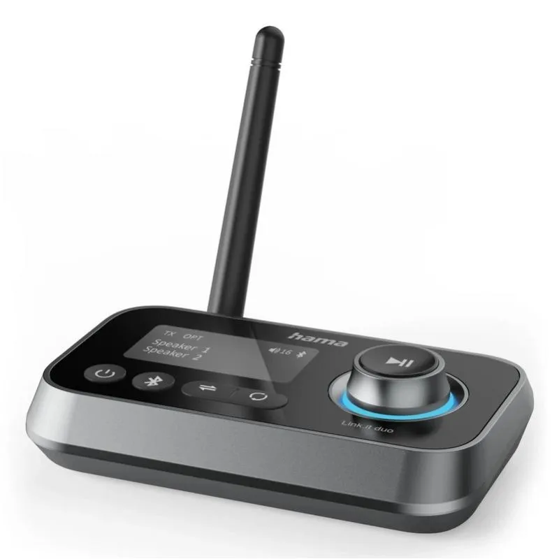 Trasmettitore audio Bluetooth Hama Link.it duo 3,5 mm/USB/aptX/Nero