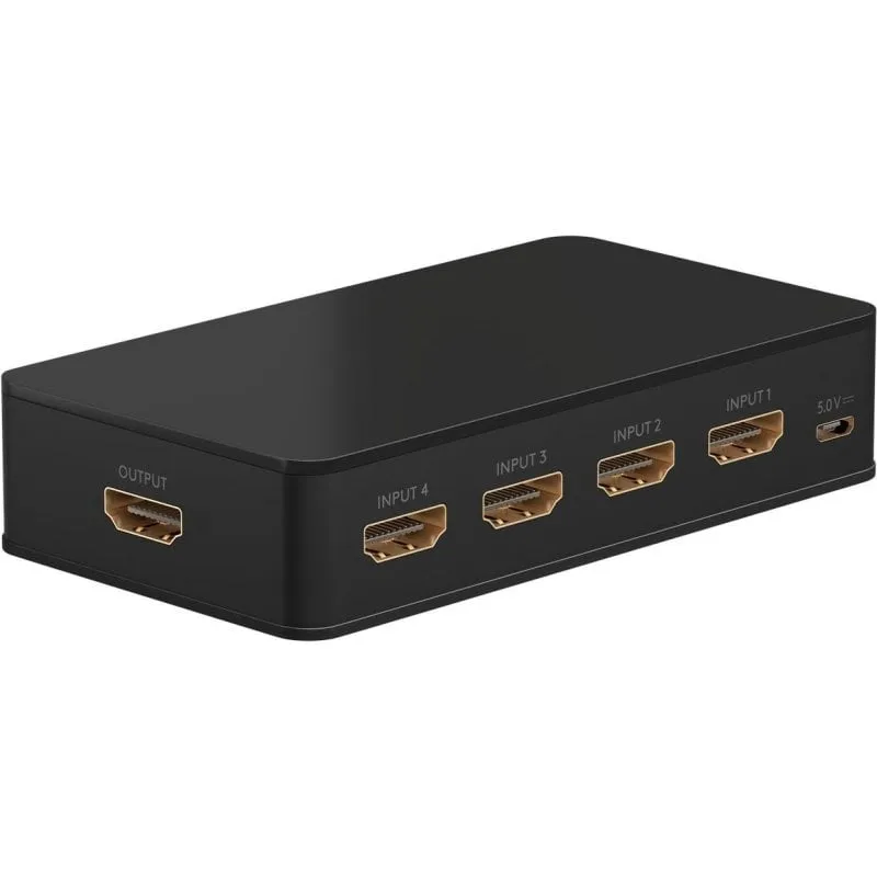 Switch video Goobay 58489 HDMI 4K 60Hz 4 ingressi 1 uscita HDCP2.2 telecomando