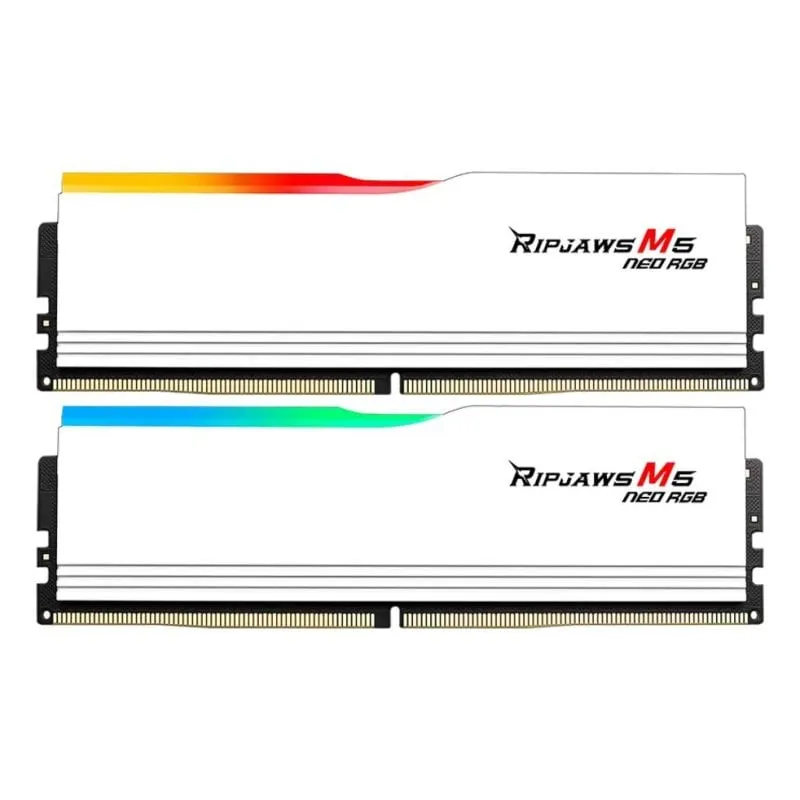 Memoria RAM G.Skill Ripjaws M5 RGB F5-6000J3040G32GX2-RM5NRW 64GB 2x32GB DDR5 6000MHz CL30 Kit Dual Channel AMD EXPO Bianco