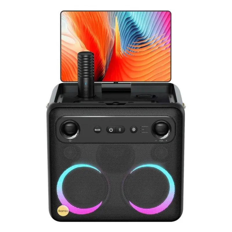 Altoparlanti Ikarao Portatile Karaoke Bluetooth WiFi 600 W Schermo 10,1" 2 microfoni