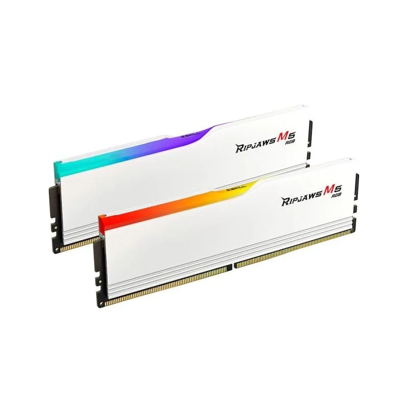 Memoria RAM G.Skill Ripjaws M5 RGB F5-6000J2836G16GX2-RM5RW 32GB 2x16GB DDR5 6000MHz CL28 Intel XMP Bianco