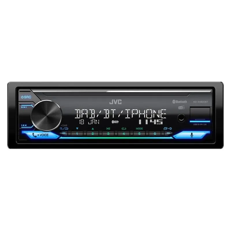 Autoradio JVC KD-X482DBT 1 DIN Bluetooth DAB+ Alexa 4x50W Nero USB AUX