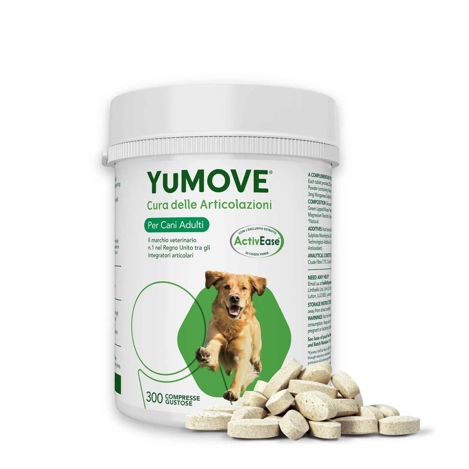 Yumove Integratore Articolazioni Cane 2-7 Anni – 300 Compresse ActivEase