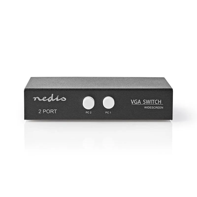 Switch VGA NEDIS CSWI5902BK 2 porte ingresso 1 uscita 2560 x 1600 60 Hz Metallico