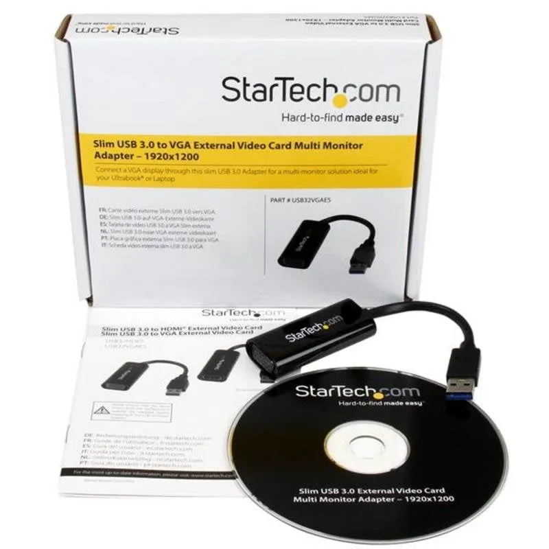Adattatore grafico Startech USB32VGAES USB 3.0 VGA 1920x1200 Compatto Nero