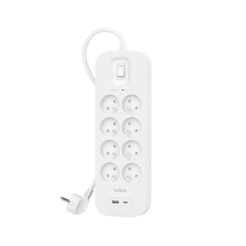 Multipresa Belkin SRB003CA2M 8 prese protezione sovratensioni USB-A USB-C 2m