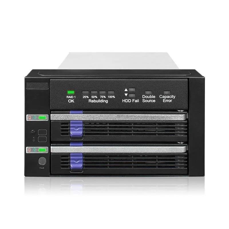 Box estraibile ICY DOCK MB901SPR-B R1 Dual Bay RAID 2.5/3.5 SATA LED Hot Swap