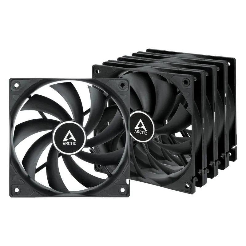 Refrigerazione Aria Arctic F12 120mm Kit 5 Ventole 3-Pin Pack PC Case Nero