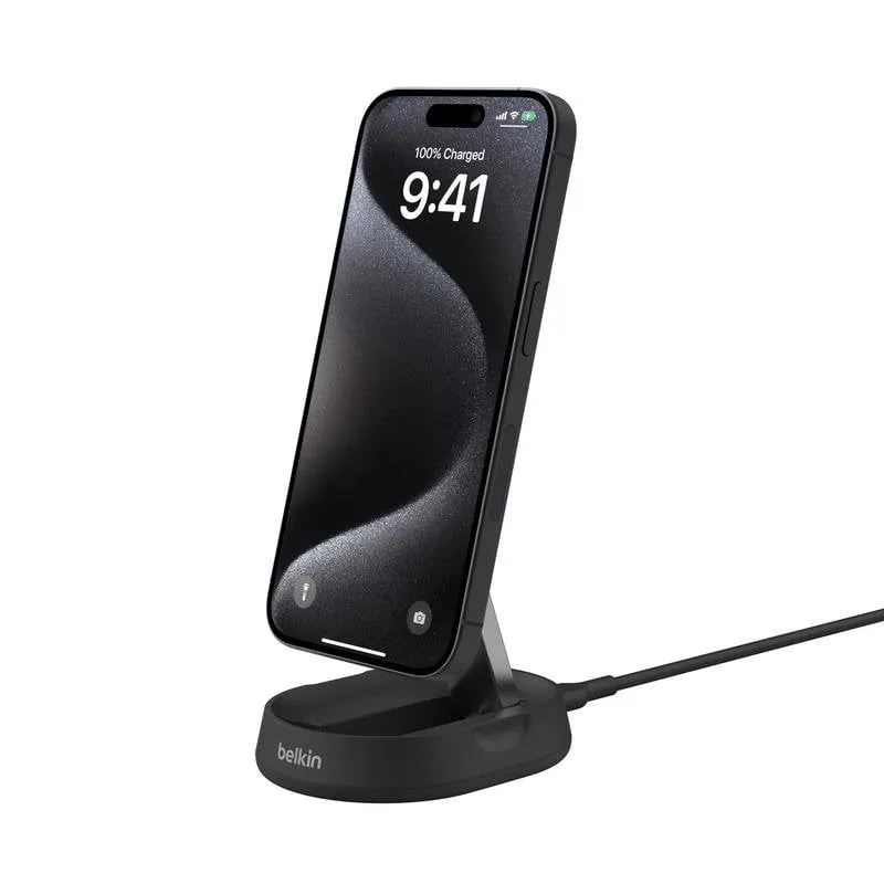 Caricatore wireless Belkin BoostCharge Pro WIA008VFBK Qi2 15W Nero pieghevole con adattatore USB-C