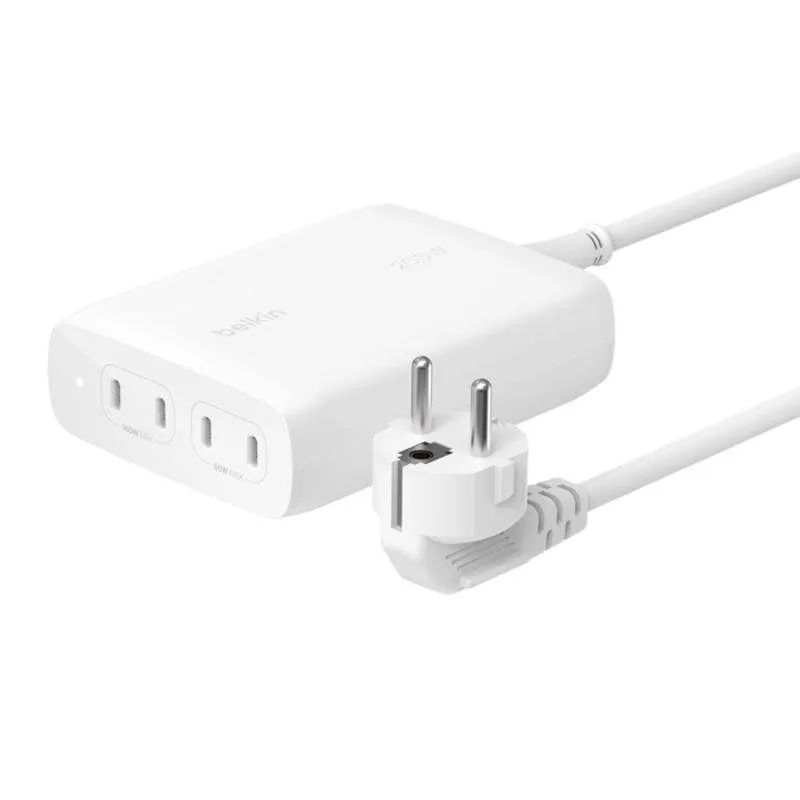 Caricatore Belkin BoostCharge Pro 200 W GaN 4 porte USB-C Bianco